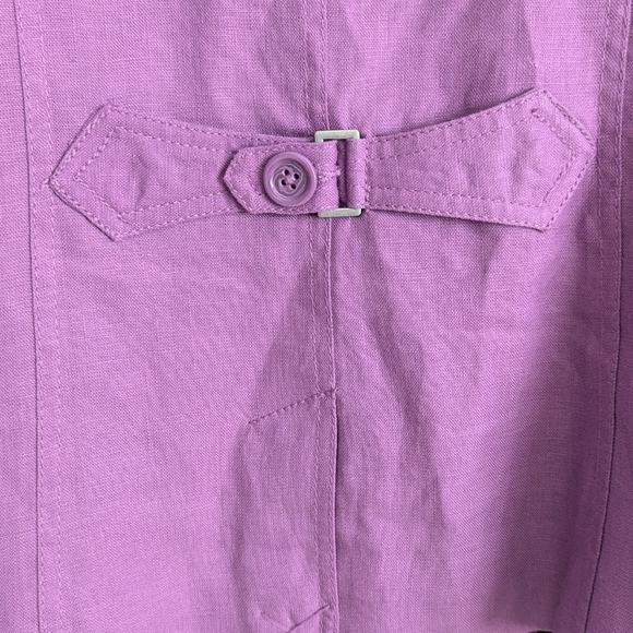 Studio Works Rich Lavender Linen Blazer, Size Petite Large - Picture 5 of 6